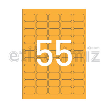 37x24 mm Yuvarlak Kenar Lazer Etiket Turuncu