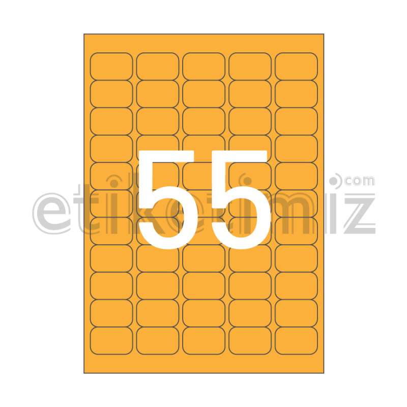 37x24 mm Yuvarlak Kenar Lazer Etiket Turuncu 37x24 mm Yuvarlak Kenar Lazer Etiket Turuncu
