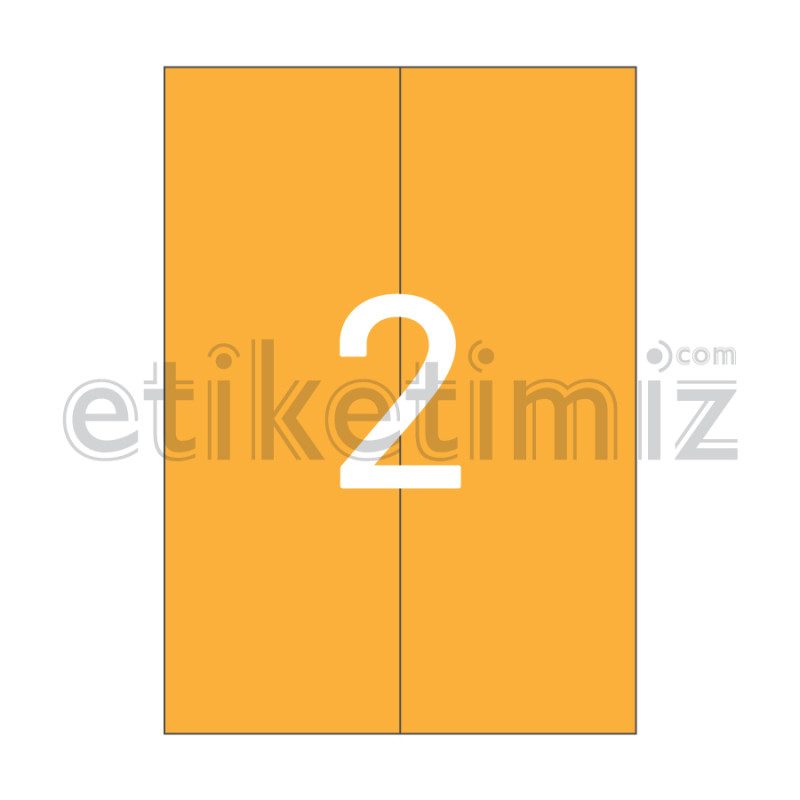 105x297 mm Düz Kenar Lazer Etiket Turuncu 105x297 mm Düz Kenar Lazer Etiket Turuncu