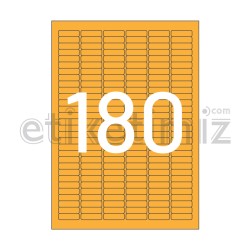 30x9 mm Yuvarlak Kenar Lazer Etiket Turuncu