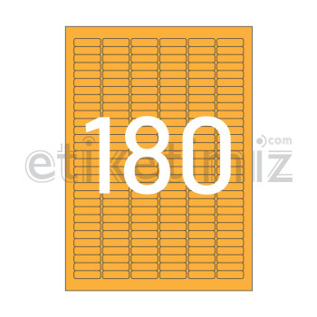 30x9 mm Yuvarlak Kenar Lazer Etiket Turuncu