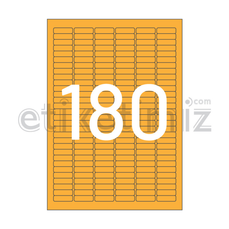 30x9 mm Yuvarlak Kenar Lazer Etiket Turuncu