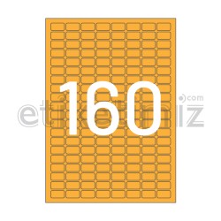22x12 mm Yuvarlak Kenar Lazer Etiket Turuncu