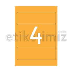 192x59 mm Yuvarlak Kenar Lazer Etiket Turuncu