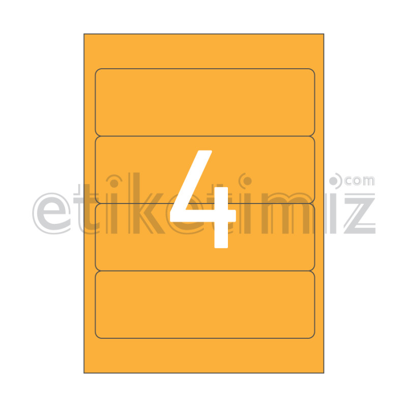 192x59 mm Yuvarlak Kenar Lazer Etiket Turuncu 192x59 mm Yuvarlak Kenar Lazer Etiket Turuncu