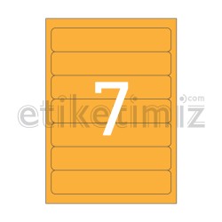 192.5x39 mm Yuvarlak Kenar Lazer Etiket Turuncu