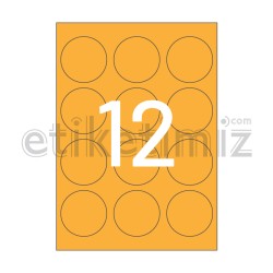 Ø60 mm Yuvarlak Kenar Lazer Etiket Turuncu