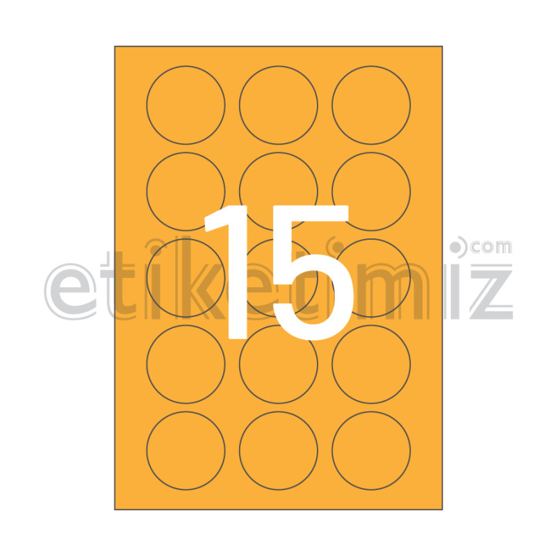 Ø50 mm Yuvarlak Kenar Lazer Etiket Turuncu Ø50 mm Yuvarlak Kenar Lazer Etiket Turuncu