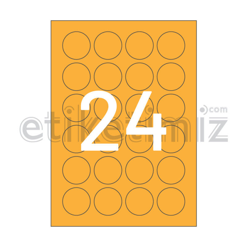 Ø40 mm Yuvarlak Kenar Lazer Etiket Turuncu Ø40 mm Yuvarlak Kenar Lazer Etiket Turuncu