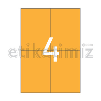 105x148.5 mm Düz Kenar Lazer Etiket Turuncu 105x148.5 mm Düz Kenar Lazer Etiket Turuncu