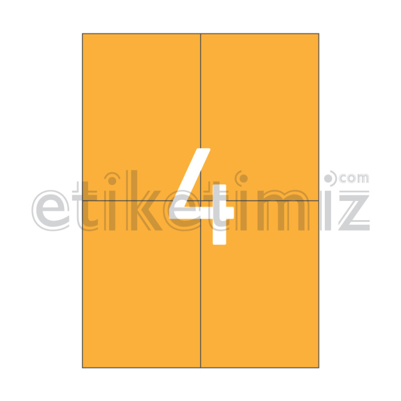 105x148.5 mm Düz Kenar Lazer Etiket Turuncu 105x148.5 mm Düz Kenar Lazer Etiket Turuncu