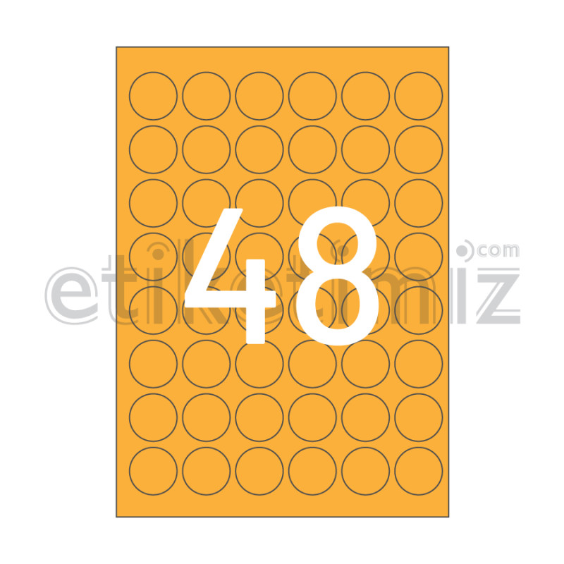 Ø30 mm Yuvarlak Kenar Lazer Etiket Turuncu Ø30 mm Yuvarlak Kenar Lazer Etiket Turuncu