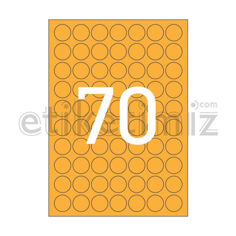 Ø25 mm Yuvarlak Kenar Lazer Etiket Turuncu Ø25 mm Yuvarlak Kenar Lazer Etiket Turuncu