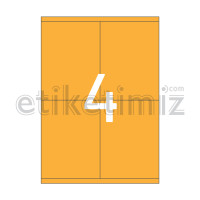 105x140 mm Düz Kenar Lazer Etiket Turuncu