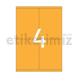 105x140 mm Düz Kenar Lazer Etiket Turuncu