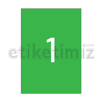 210x297 mm Düz Kenar Lazer Etiket Yeşil