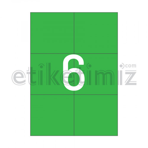 105x99 mm Düz Kenar Lazer Etiket Yeşil