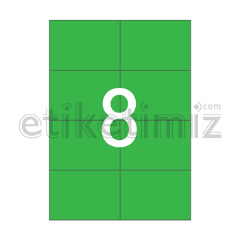 105x74.25 mm Düz Kenar Lazer Etiket Yeşil 105x74.25 mm Düz Kenar Lazer Etiket Yeşil