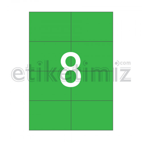 105x74.25 mm Düz Kenar Lazer Etiket Yeşil