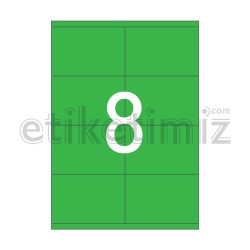 105x70 mm Düz Kenar Lazer Etiket Yeşil