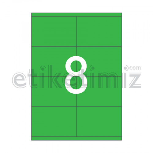 105x70 mm Düz Kenar Lazer Etiket Yeşil