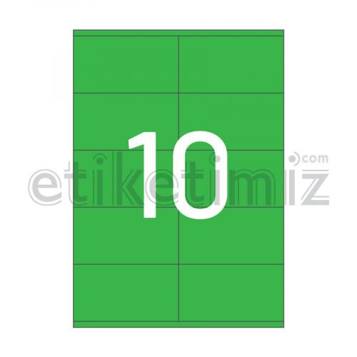 105x57 mm Düz Kenar Lazer Etiket Yeşil