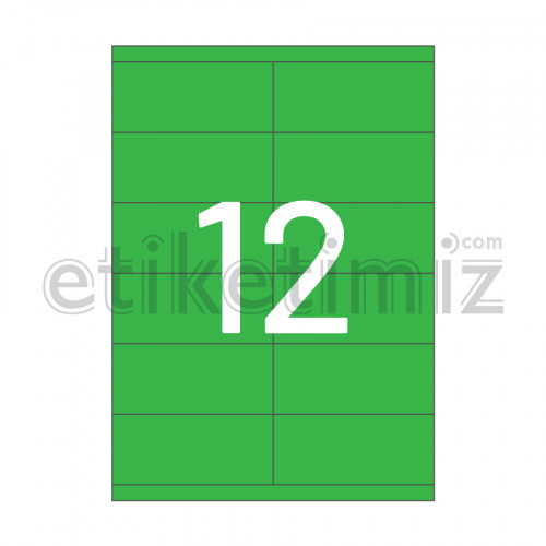 105x46 mm Düz Kenar Lazer Etiket Yeşil
