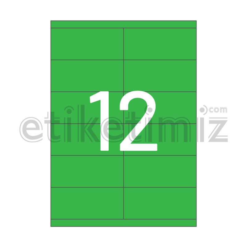 105x46 mm Düz Kenar Lazer Etiket Yeşil 105x46 mm Düz Kenar Lazer Etiket Yeşil