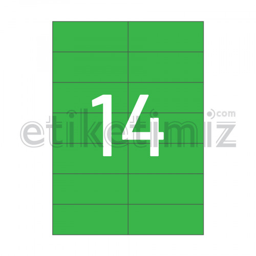 105x42.69 mm Düz Kenar Lazer Etiket Yeşil