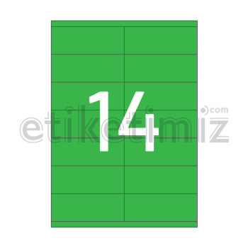 105x38 mm Düz Kenar Lazer Etiket Yeşil 105x38 mm Düz Kenar Lazer Etiket Yeşil