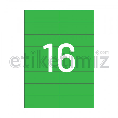 105x37.125 mm Düz Kenar Lazer Etiket Yeşil