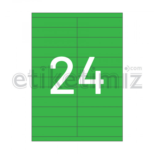 105x23 mm Düz Kenar Lazer Etiket Yeşil