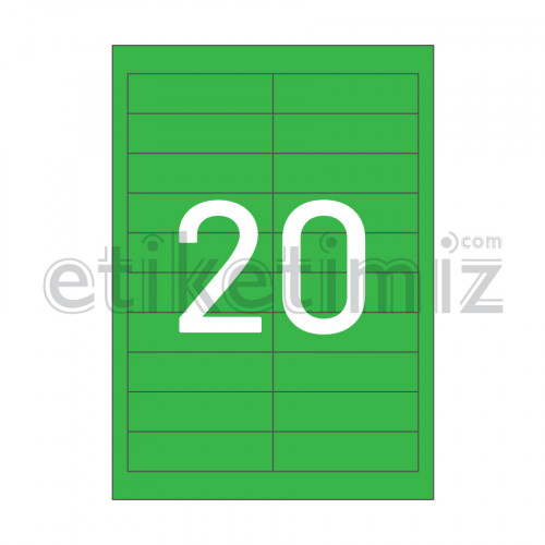 95x26 mm Düz Kenar Lazer Etiket Yeşil