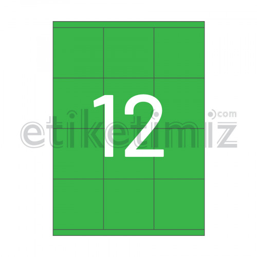70x70 mm Düz Kenar Lazer Etiket Yeşil