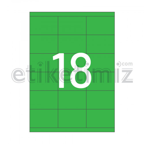 70x46 mm Düz Kenar Lazer Etiket Yeşil