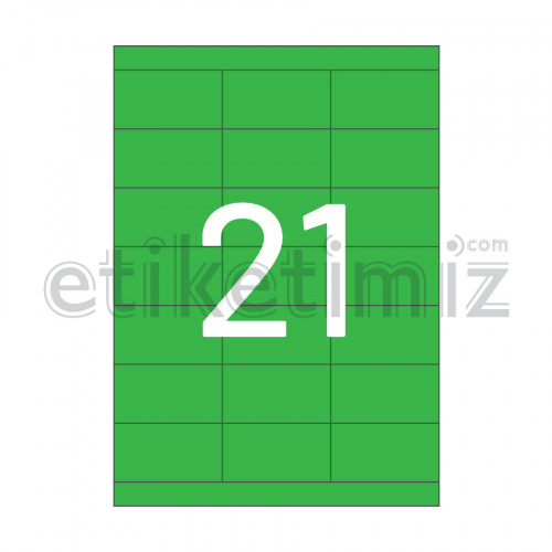 70x38 mm Düz Kenar Lazer Etiket Yeşil