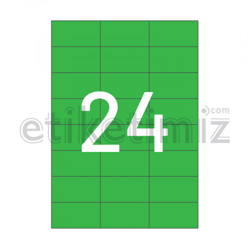 70x37.125 mm Düz Kenar Lazer Etiket Yeşil