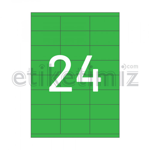 70x35 mm Düz Kenar Lazer Etiket Yeşil