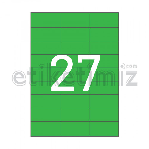 70x32.125 mm Düz Kenar Lazer Etiket Yeşil