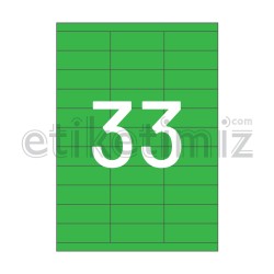 70x25 mm Düz Kenar Lazer Etiket Yeşil