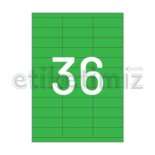 70x23 mm Düz Kenar Lazer Etiket Yeşil