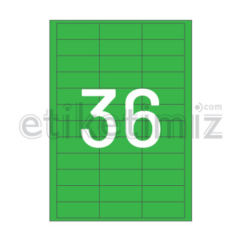 63x24 mm Düz Kenar Lazer Etiket Yeşil 63x24 mm Düz Kenar Lazer Etiket Yeşil