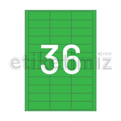 63x24 mm Düz Kenar Lazer Etiket Yeşil