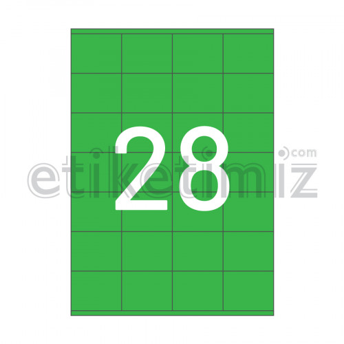 52.5x41 mm Düz Kenar Lazer Etiket Yeşil