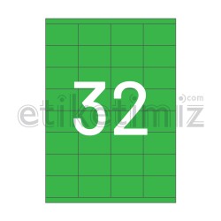 52.5x35 mm Düz Kenar Lazer Etiket Yeşil