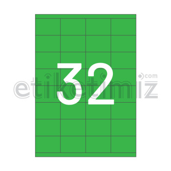 52.5x35 mm Düz Kenar Lazer Etiket Yeşil