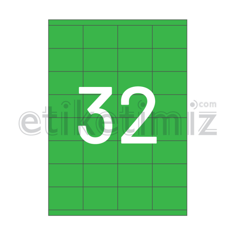 52.5x35 mm Düz Kenar Lazer Etiket Yeşil 52.5x35 mm Düz Kenar Lazer Etiket Yeşil