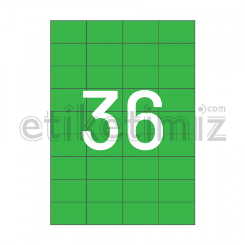 52.5x33 mm Düz Kenar Lazer Etiket Yeşil