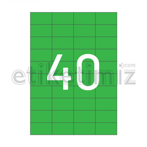 52.5x29.7 mm Düz Kenar Lazer Etiket Yeşil