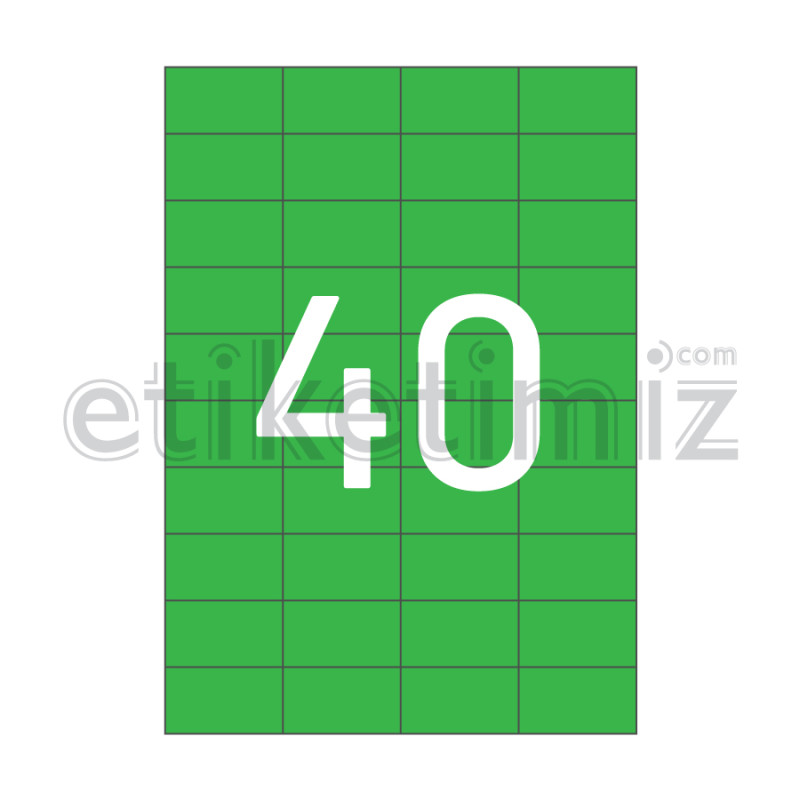 52.5x29.7 mm Düz Kenar Lazer Etiket Yeşil 52.5x29.7 mm Düz Kenar Lazer Etiket Yeşil